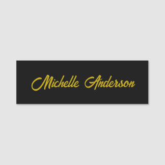 Goldene Farbe Schwarzes modernes minimalistisches Namensschild