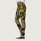Goldene Farbe Zebra Retro Animal Print Leggings (Links)