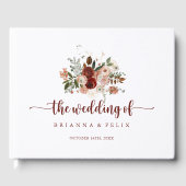 Goldene, farbenfrohe blumenreiche Hochzeit Gästebuch (Vorderseite)