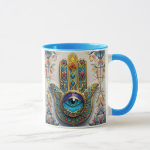Goldene farbenfrohe Filigran-Arbeit Blau-Grünes Dr Tasse