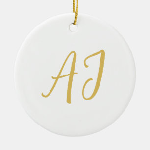 Goldene Farbmonogramm Professionelle Klassische In Keramik Ornament