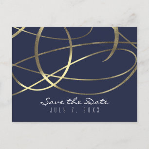 Goldene Faux-Folie Hochzeit 'Save the Date' in jed Ankündigungspostkarte