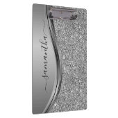 Goldene Faux-Glitter-Handschrift-Metall-Monogramm  Klemmbrett (Rechts)