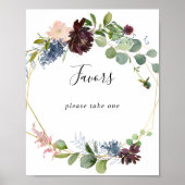 Goldene Favoriten für Burgund Poster (Vorne)