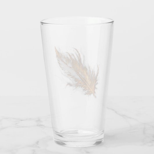 Goldene Feder - Glass Cup Glas (Rückseite)