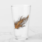 Goldene Feder - Glass Cup Glas (Vorderseite)