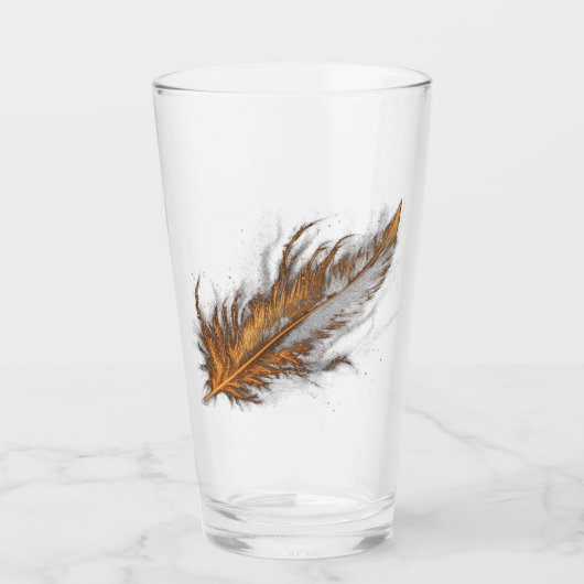 Goldene Feder - Glass Cup Glas (Vorderseite)