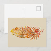 Goldene Feder Postkarte (Vorne/Hinten)