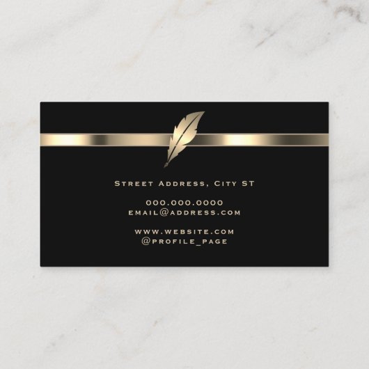 Goldene Feder  Visitenkarte (Rückseite)