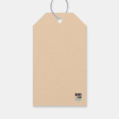 Goldene Federn auf Aquamarin Geschenkanhänger (Rückseite)