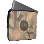 Goldene Federn auf Gold-Rose Personalisiert Laptopschutzhülle (Vorne Rechts)