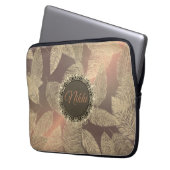 Goldene Federn auf Gold-Rose Personalisiert Laptopschutzhülle (Vorderseite Links)