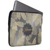 Goldene Federn auf Sleek Silver Personalisiert Laptopschutzhülle (Vorne Rechts)