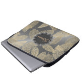 Goldene Federn auf Sleek Silver Personalisiert Laptopschutzhülle (Vorne Knopf)