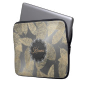 Goldene Federn auf Sleek Silver Personalisiert Laptopschutzhülle (Vorderseite Links)