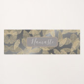 Goldene Federn auf Sleek Silver Personalisiert Yogamatte (Rückseite (Horizontal))