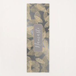 Goldene Federn auf Sleek Silver Personalisiert Yogamatte