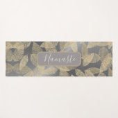 Goldene Federn auf Sleek Silver Personalisiert Yogamatte (Vorderseite (Horizontal))