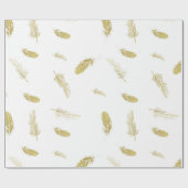 Goldene Federn Geschenkpapier (Flach)