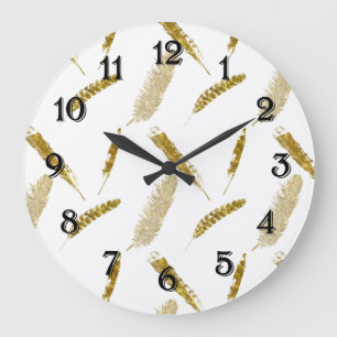 Goldene Federn Große Wanduhr