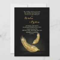 Goldene Federn Hochzeits Einladungen