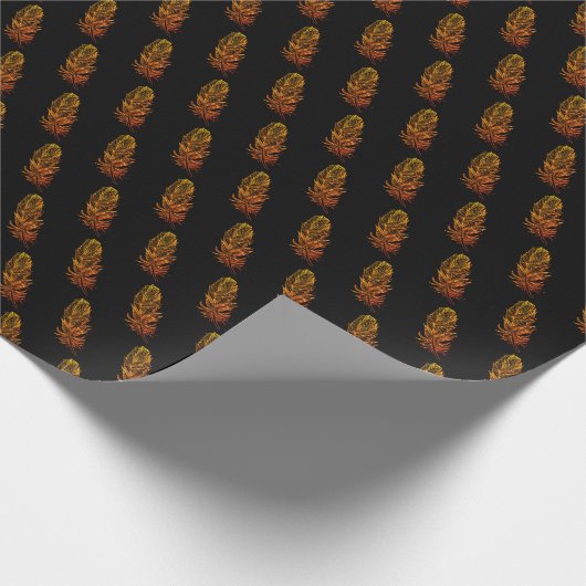 Goldene Federn Kunst Geschenkpapier (Ecke)