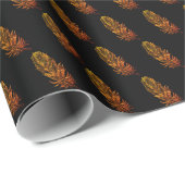 Goldene Federn Kunst Geschenkpapier (Rolleneckpunkt)