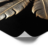 Goldene Federn: Symmetrisches Design der Sternexpl Poster (Ecke)