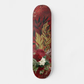 Goldene Federn und Rose D-Markenbezeichnung Skateboard (Vorderseite)