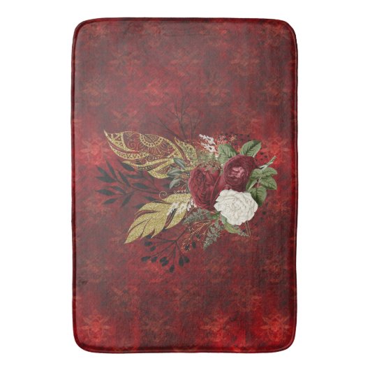 Goldene Federn und Rose Inspiriert Badematte (Vorderseite Vertikal)