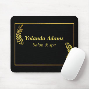 Goldene Federn und schwarze Umrandung Mousepad