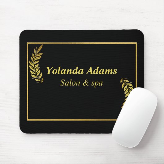 Goldene Federn und schwarze Umrandung Mousepad (Mit Mouse)