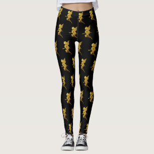 Goldene Feen-Silhouetten Leggings
