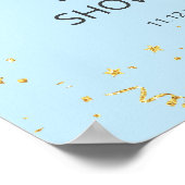 Goldene Feier auf Blue Baby Dusche Begrüßungszeich Poster (Ecke)