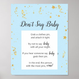 Goldene Feier auf Blue Don't Say Baby Game Poster