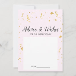 Goldene Feier auf Pink Baby Shower Advisor Cards Hinweiskarte