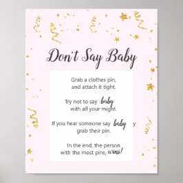 Goldene Feier auf Pink Don't Say Baby Game Poster