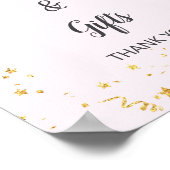 Goldene Feier auf rosa Karten und Geschenkzeichen Poster (Ecke)