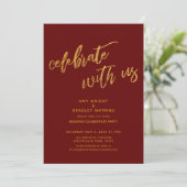 Goldene Feier mit der Hochzeitsempfehlung von US B Einladung (Stehend Vorderseite)