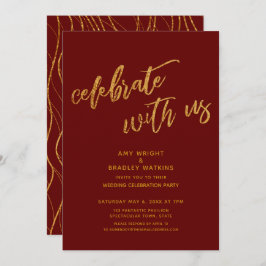 Goldene Feier mit der Hochzeitsempfehlung von US B Einladung