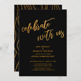 Goldene Feier mit unserer Black Wedding Reception Einladung