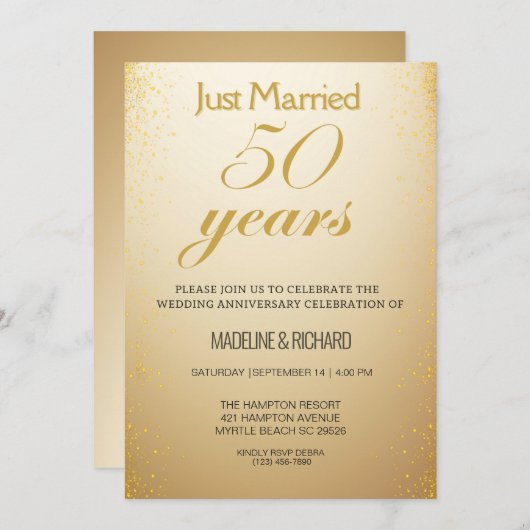 Goldene Feier zum 50. Einladung (Vorne/Hinten)