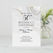 Goldene Feier zum 50. Hochzeitstag Einladung (Stehend Vorderseite)