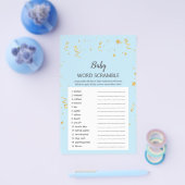 Goldene Feier zum Blue Baby Word Scramble Game Flyer (Einzeln)