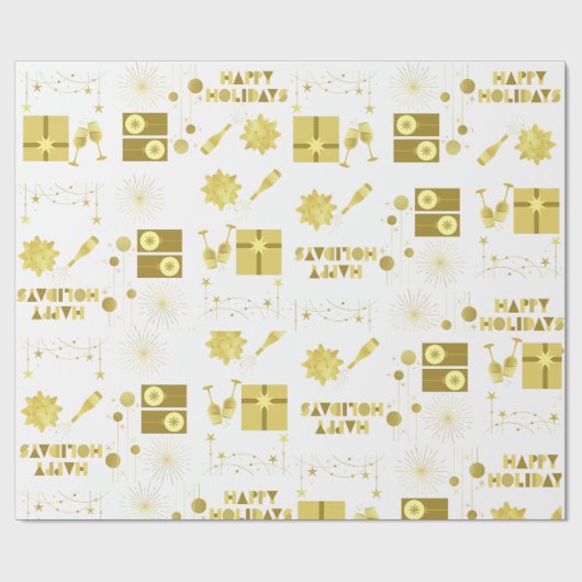 Goldene Feiern Geschenkpapier (Flach)