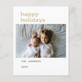 Goldene Feiertage Foto-Urlaubskarten (Vorderseite)