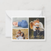 Goldene Feiertage - Goldskript 3 Fotos Collage Mitteilungskarte (Vorderseite)