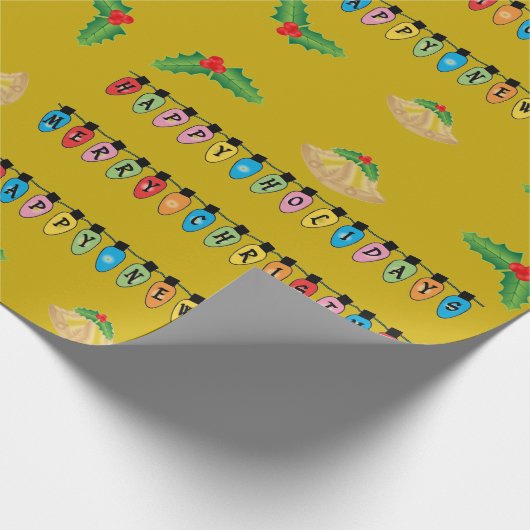 Goldene Feiertage und Neujahr Geschenkpapier (Ecke)