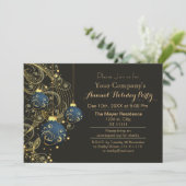 Goldene Feiertagsparty Einladung (Stehend Vorderseite)