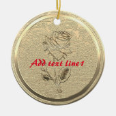 Goldene Feiertagssaison Keramik Ornament (Vorne)